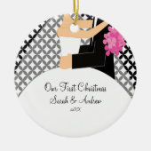 Onze eerste kerstornament Bride & Groom Keramisch Ornament (Voorkant)