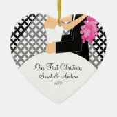 Onze eerste kerstornament Bride & Groom Keramisch Ornament (Voorkant)
