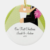 Onze eerste kerstornament Bride & Groom Keramisch Ornament (Voorkant)