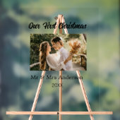Onze eerste kerstpaar foto naam Mr & Mrs mod Acryl Bord (Neutraal)