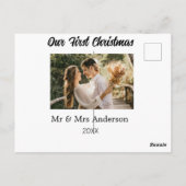 Onze eerste kerstpaar foto naam Mr & Mrs mod Briefkaart (Achterkant)