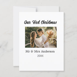 Onze eerste kerstpaar foto naam Mr & Mrs mod Briefkaart