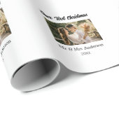 Onze eerste kerstpaar foto naam Mr & Mrs mod Cadeaupapier (Rol Hoek)