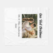Onze eerste kerstpaar foto naam Mr & Mrs mod Fleece Deken (Voorkant (Horizontaal))