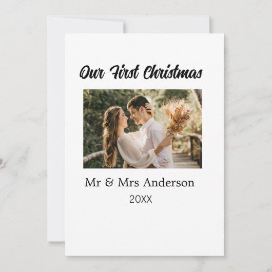 Onze eerste kerstpaar foto naam Mr & Mrs mod Kaart (Voorkant)