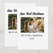Onze eerste kerstpaar foto naam Mr & Mrs mod Kaart (Voorkant / Achterkant)