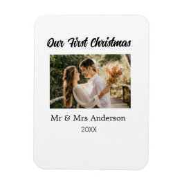 Onze eerste kerstpaar foto naam Mr & Mrs mod Magneet