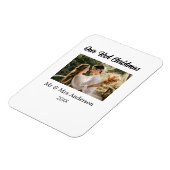 Onze eerste kerstpaar foto naam Mr & Mrs mod Magneet (Linkerzijde)