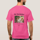 Onze eerste kerstpaar foto naam Mr & Mrs mod T-shirt (Achterkant)