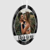 Onze eerste kerstpaar's foto Black Pset Orn Ornament (voorkant)