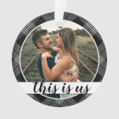 Onze eerste kerstpaar's foto Black Pset Orn Ornament (voorkant)