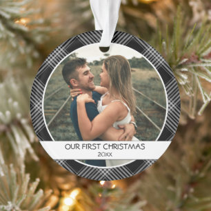 Onze eerste kerstparaplu's foto Black Ornament