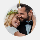 Onze eerste kerstpine Cone Berries Foto Keramisch Ornament (Achterkant)