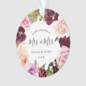 Onze eerste kerstplum Floral foto Lesbian Ornament (voorkant)