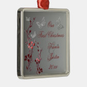 Onze eerste kerstpremiumversiering metalen ornament (Rechts)