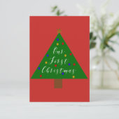 Onze eerste kerstrode achtergrond kaart (Staand voorkant)