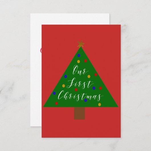Onze eerste kerstrode achtergrond kaart (Voorkant / Achterkant)
