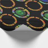 Onze eerste kerstrode blauwe groene decoraties cadeaupapier (Hoek)