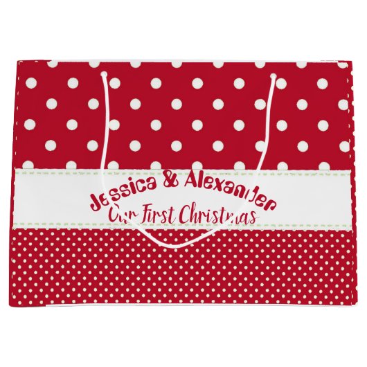 Onze eerste kerstrode pols doet een paar sockets groot cadeauzakje (Voorkant)