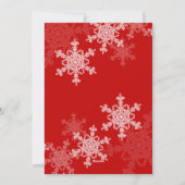 Onze eerste kerstrode sneeuwvlokken minimalistisch feestdagenkaart (Achterkant)