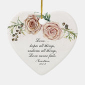 Onze eerste kerstroze bijbel keramisch ornament (Achterkant)