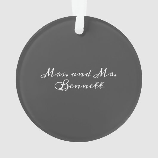 Onze eerste kerstscript bruiloft foto ornament (achterkant)