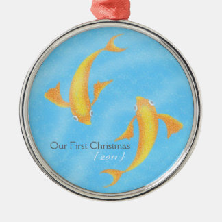Onze eerste kerstsieraad - Koi Metalen Ornament