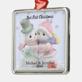 Onze Eerste Kerstsneeuwman Koppel Ornament (Links)