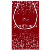 Onze eerste kerstsnowflakes Red Elegant Custom Klein Cadeauzakje (Achterkant)