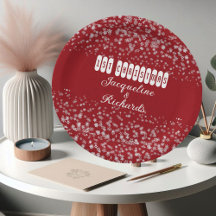 Onze eerste kerstsnowflakes Red Elegant Custom