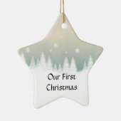 Onze eerste kerstster-versiering keramisch ornament (Rechts)