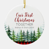 Onze eerste kersttouwenstekker keramisch ornament (Voorkant)