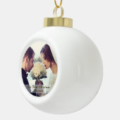 Onze eerste kersttrouwfoto keramische bal ornament (Rechts)