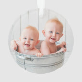 Onze eerste kersttweeling baby's gepersonaliseerde ornament (achterkant)