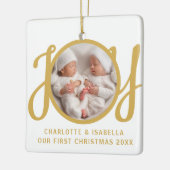 Onze eerste kersttweeling foto Keepsake Keramisch Ornament (Links)