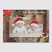 Onze eerste kersttweeling Foto Rustic Wood (Voorkant)