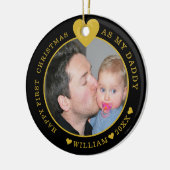 Onze eerste kerstvader en Baby foto Keramisch Ornament (Links)