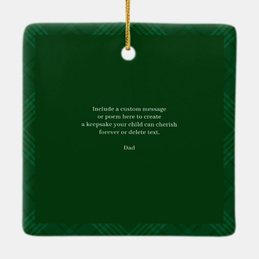 Onze eerste kerstvader en Baby foto Rustic Keramisch Ornament (Achterkant)