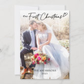 Onze eerste kerstvakantie bruiloft bedankkaart (Voorkant)