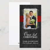 Onze eerste kerstvakantie fotokaarten (4x8) feestdagenkaart (Voorkant / Achterkant)