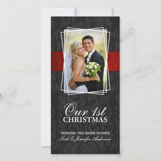 Onze eerste kerstvakantie fotokaarten (4x8) feestdagenkaart (Voorkant)