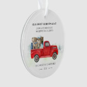 Onze eerste kerstverandering van adres Bewegend Ornament (voorkant)