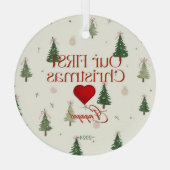 Onze eerste kerstverloofde Ornament personaliseren (Achterkant)