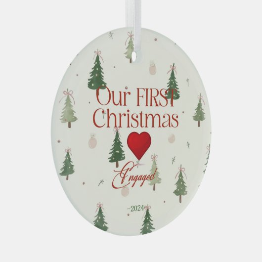 Onze eerste kerstverloofde Ornament personaliseren (Voorkant Rechts)