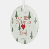 Onze eerste kerstverloofde Ornament personaliseren (Voorkant links)