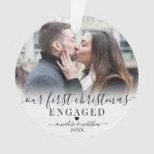 Onze eerste kerstverloofde paar 2 foto ornament (voorkant)