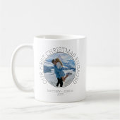 Onze eerste kerstverloofde SImple Modern 2-foto Koffiemok (Links)