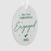 Onze eerste kerstverloving 2025 – gepersonaliseerd ornament (voorkant)