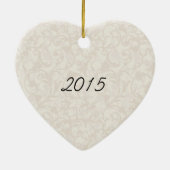 Onze eerste kerstversierige Sjabloon Keramisch Ornament (Achterkant)