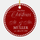 Onze eerste kerstversiering | Feestdagen Keramisch Ornament (Achterkant)